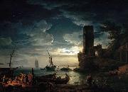 Claude Joseph Vernet Mediterranean Coast Scene with Fishermen and Boats France oil painting artist